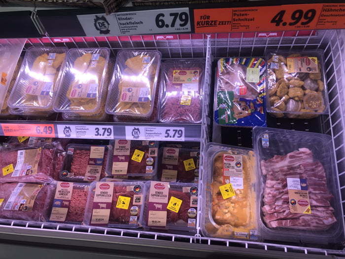 German supermarket puts theft protection on every meat excep