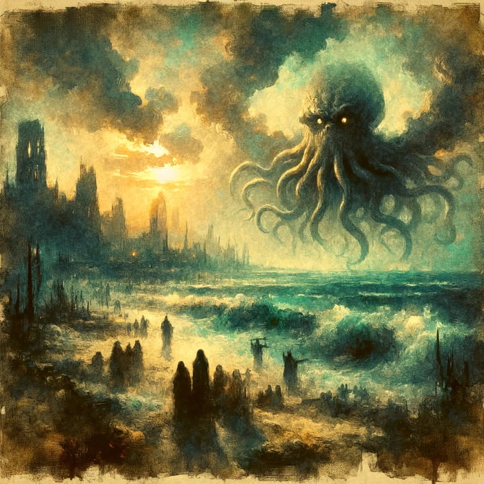 Give me your best AI generated Cthulhu pictures from the H. 