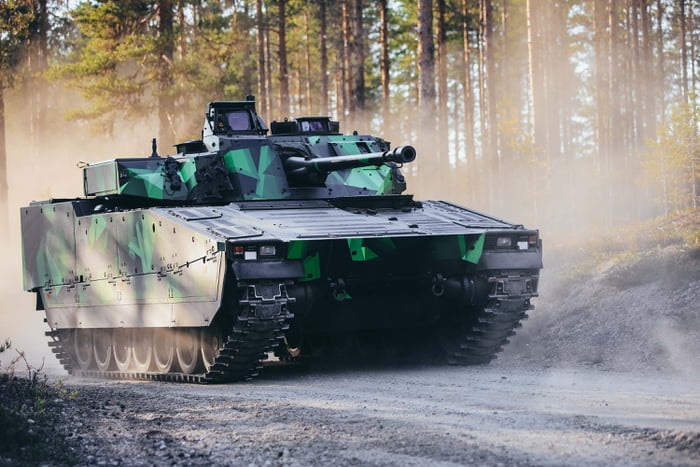 Sweden deploys armored brigade to Latvia. Consisting of CV90