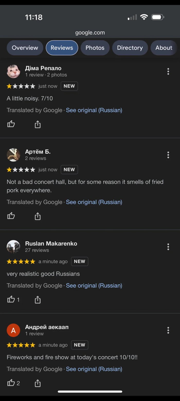 Google Reviews from the Moscow event