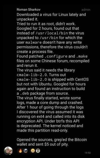 The best Linux story I've ever read.