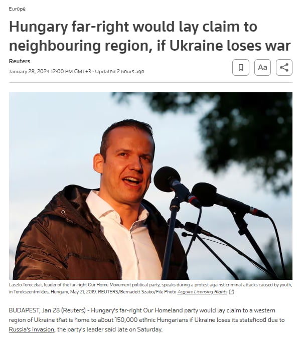 Hungary claims Western Ukraine as rightfully theirs and dema