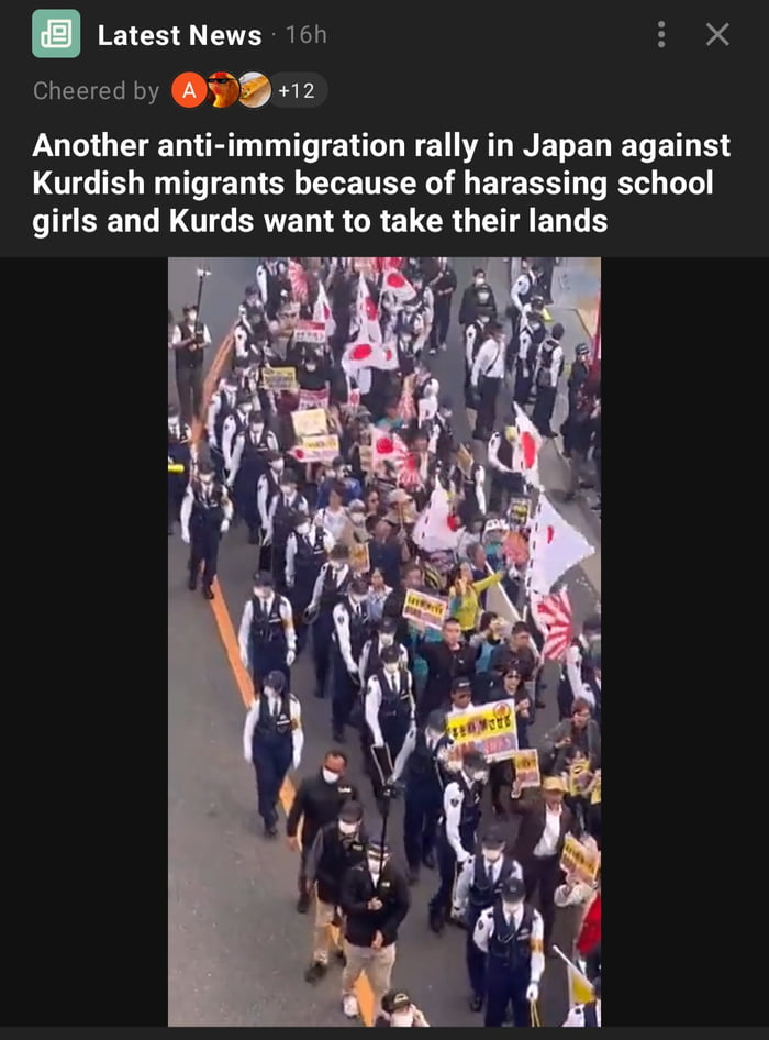 There are literally no demonstrations against Kurds in Japan