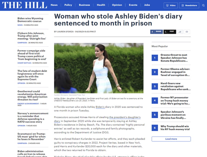 Let me correct that headline: woman who found ashley biden's