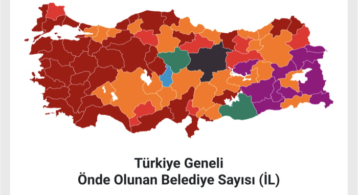 Yellow is Erdoğan. He lost almost every important city toni