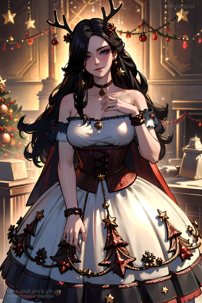 Yennefer from The Witcher 3 in Christmas theme