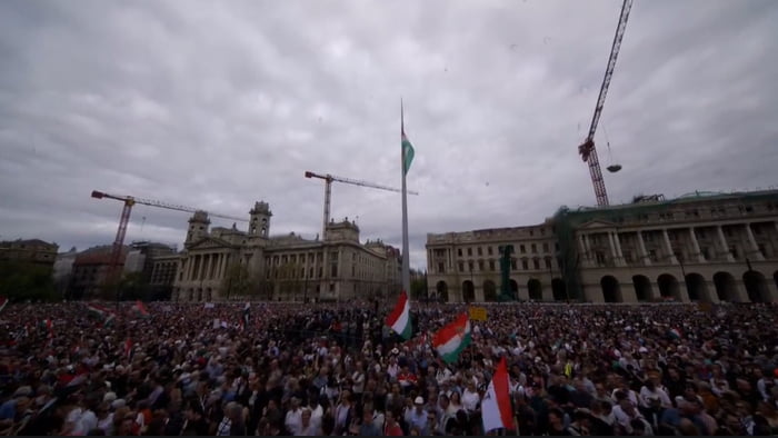 Demonstration against Hungarian government today