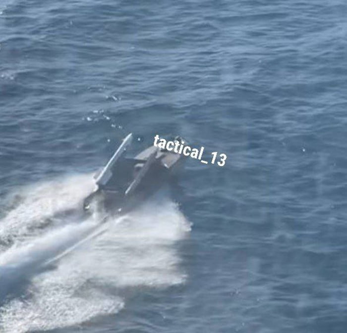 First picture of the Ukrainian SAM drone. First the sea, the Image