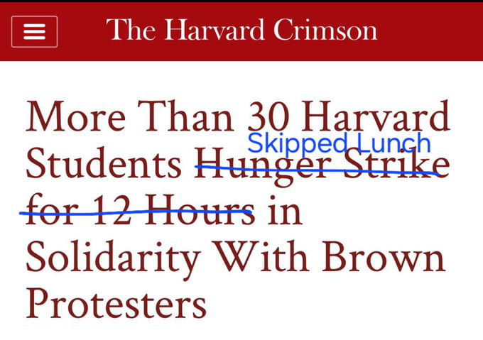 A 12 hours "hunger strike"
