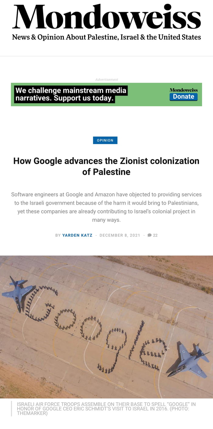 Google contributing to the genocide