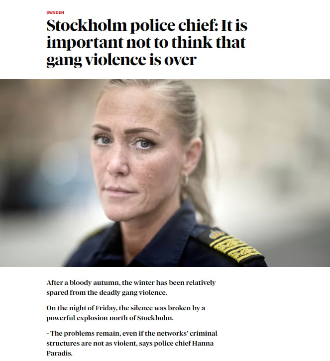 Swedish police chief warns people not to be fooled how calm 