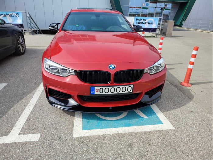 BMW in their natural parking lot!