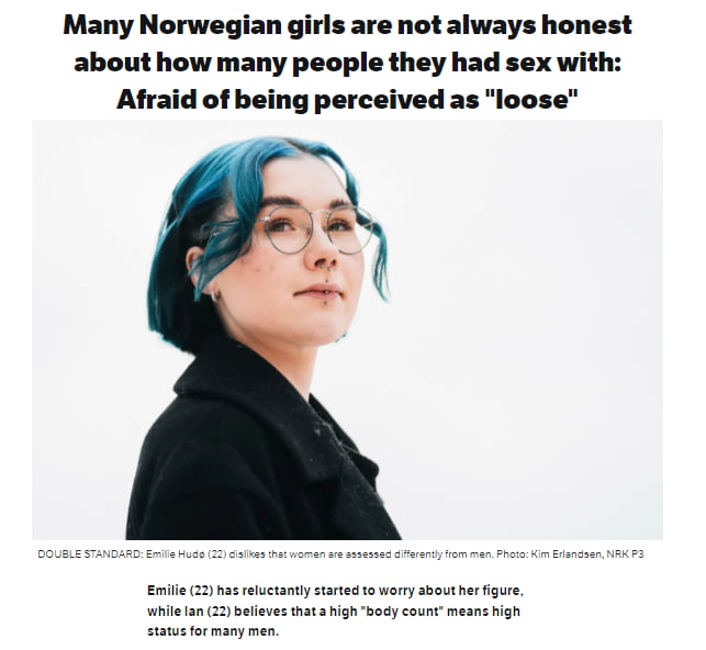 Study shows that Norwegian girls hide their body count until