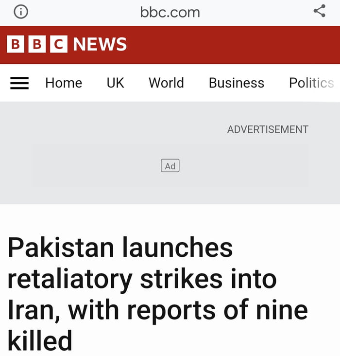In other news Iran and Pakistan are playing missiles vs miss