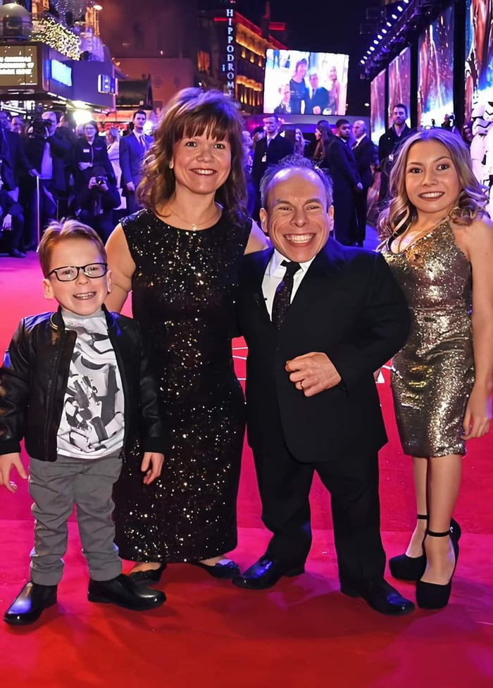 Warwick Davis and family attend Star Wars: The Force Awakens