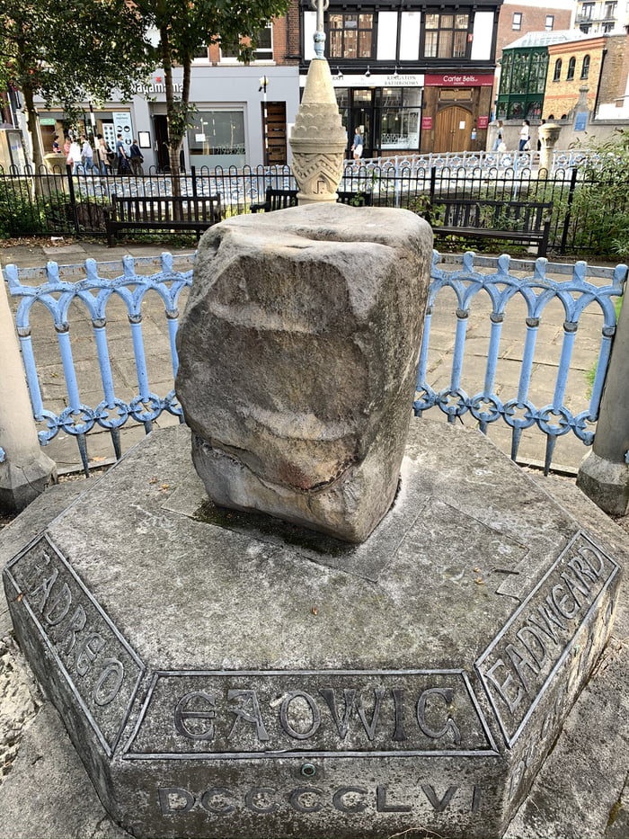 The Kings Stone in Kingston-upon-Thames, where 7 English kin