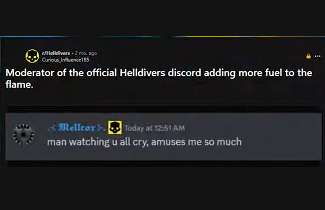 Here's the official reply from Helldivers 2's manager... Thi Image