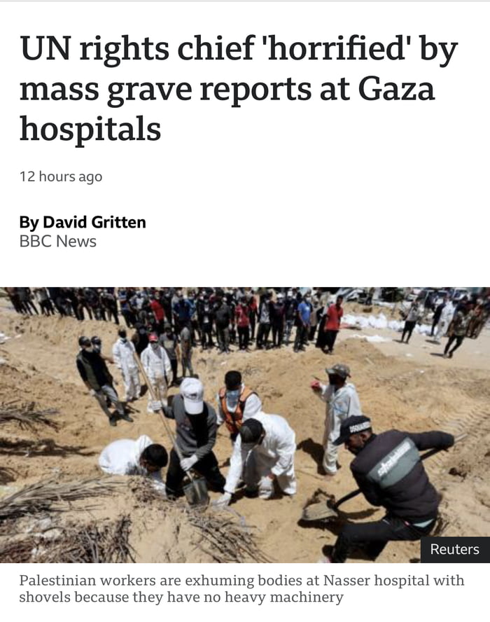 Even UN horrified by witnessing the mass graves in Palestine