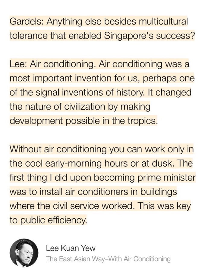Lee Kuan Yew on what enabled civilization in Singapore: Air 