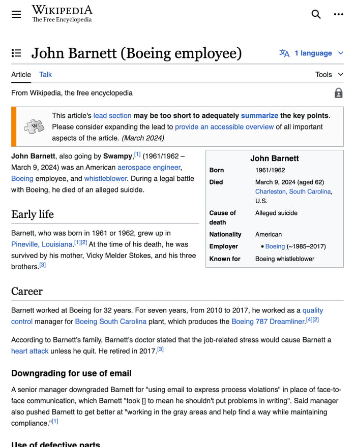 John Barnett (Boeing employee) Image