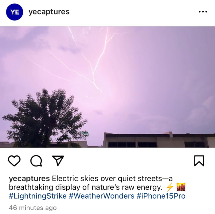 I wonder how this guy took a lightning using just iPhone 15 