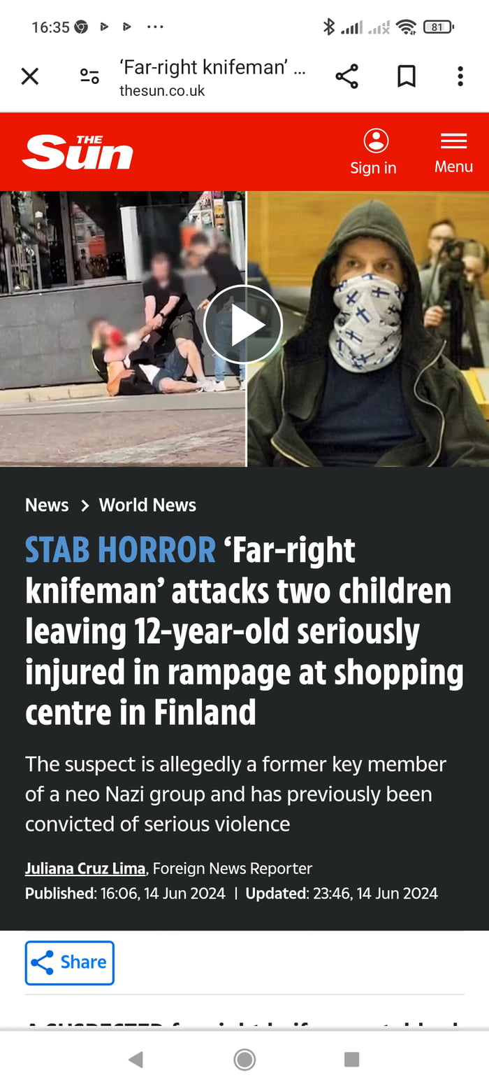 Why isn't 9gag with Neonazi stabs to kids in Finland? Image