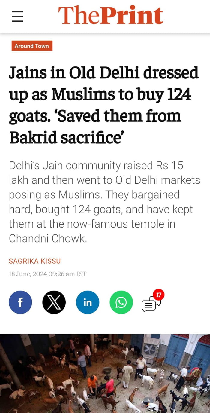 PETA meanwhile trying to Jain festivals to outrage about...