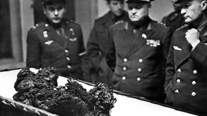 The remains of the astronaut Vladimir Komarov, a man who fel