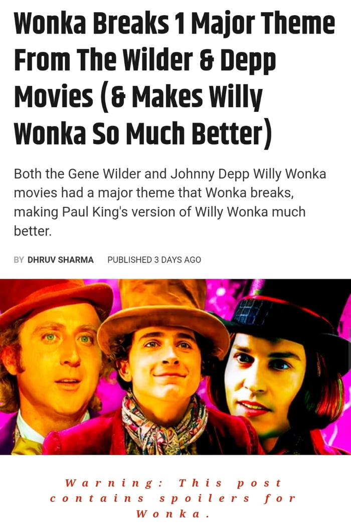 They "improved" Willy Wonka... By DELETING the author's inte