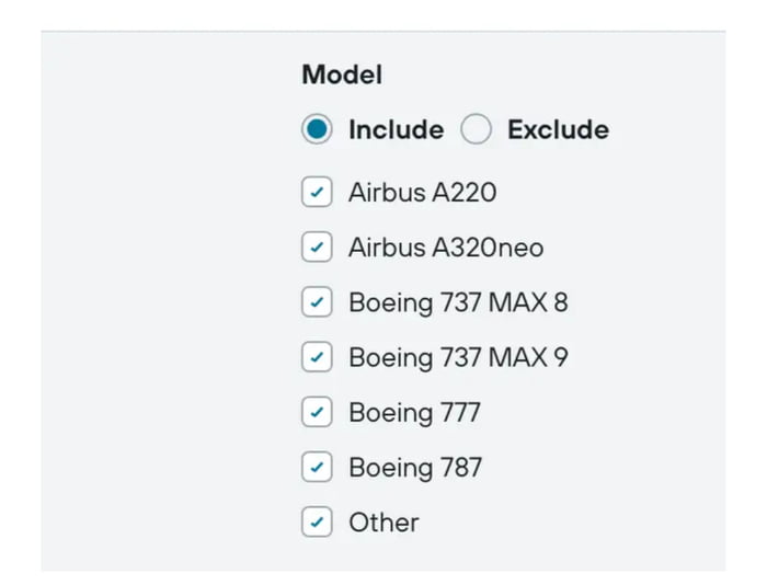 Some portals allow you to filter by aircraft. If you’re fl Image