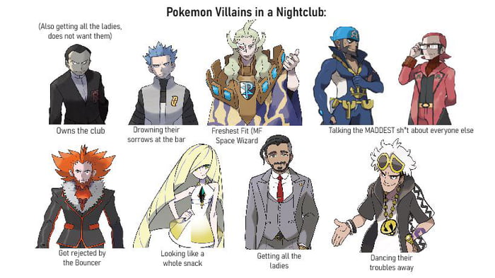 Pokemon Villains in a Nightclub