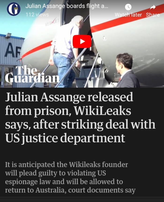 Julian Assange is now free