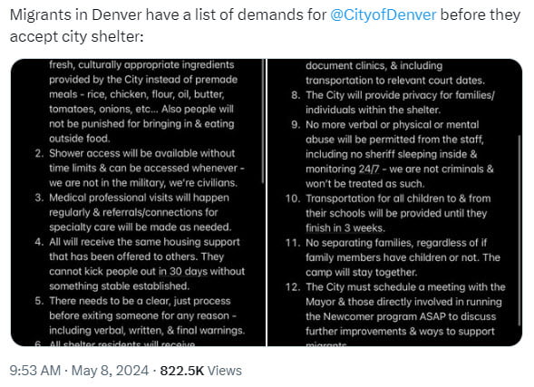 Illegals make demands of Denver Citizens. Denver citizen sho Image