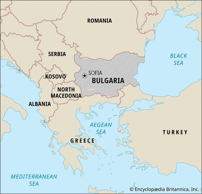 The size of country of Bulgaria compared to the country of B