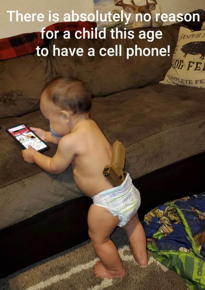 Kids are getting phones too young these days. Image