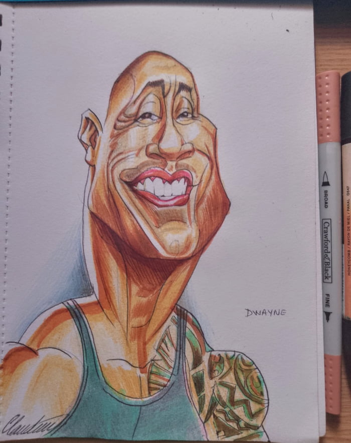I made a caricature. The Rock Dwayne Johnson