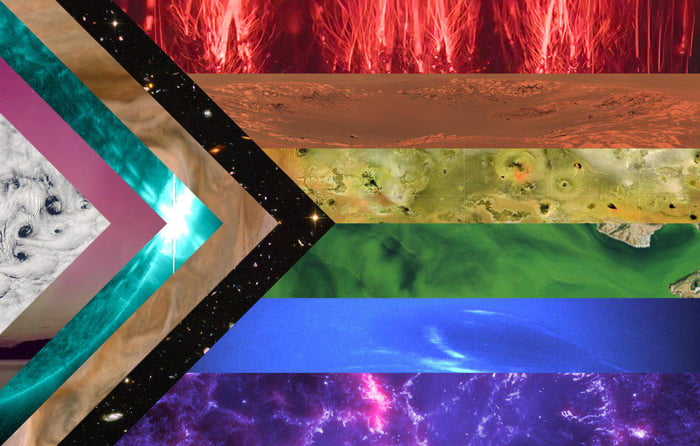 Pride flag drawn by NASA using images of astral phenomena