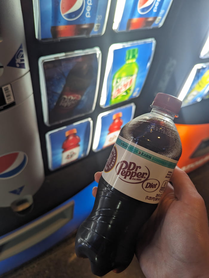 This vending machine displays ordinary Dr. Pepper, but dispe