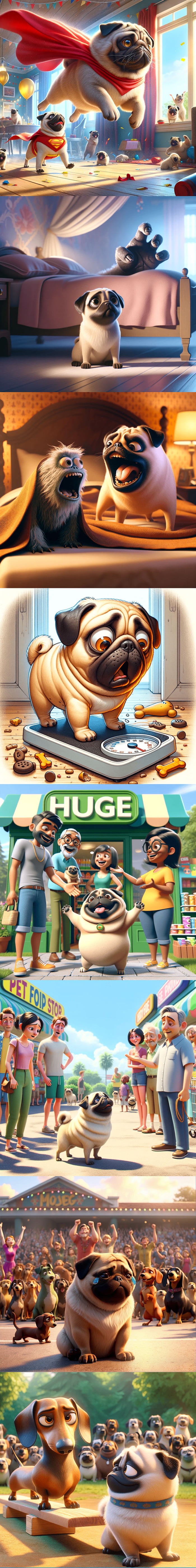 Collection of funny Pug illustrations