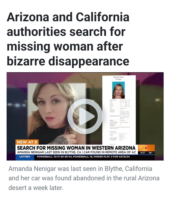 Help find this missing woman. Scream her name far and wide!