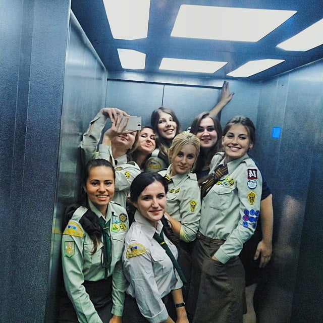 How many girl scouts can you fit into one lift? Image