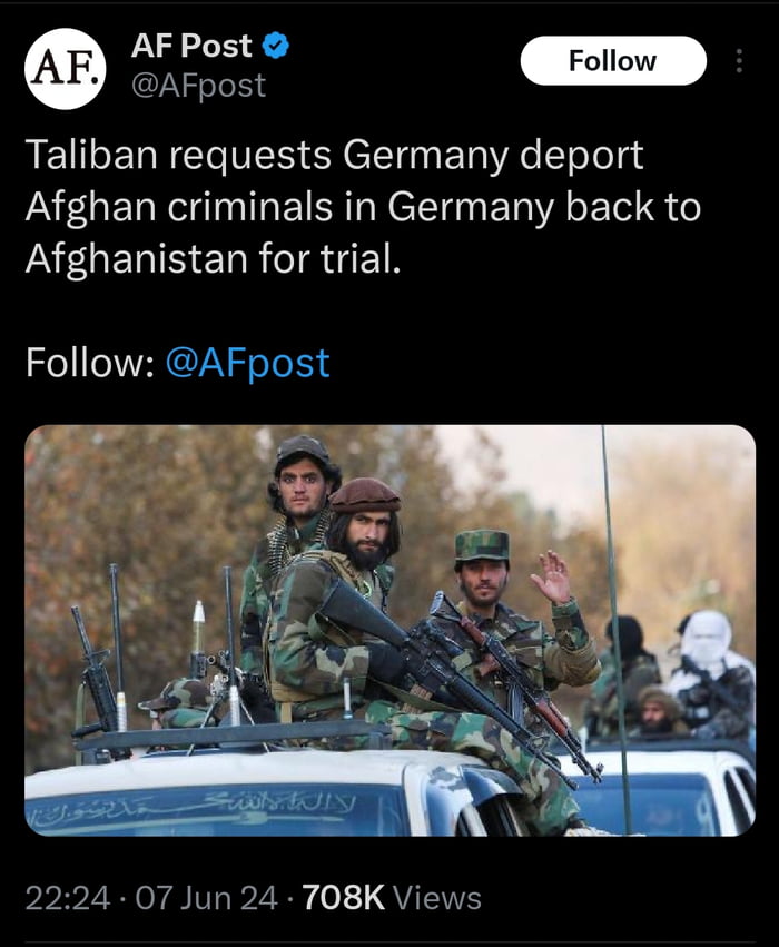Never thought I'd see the day where the Taliban defend Germa Image