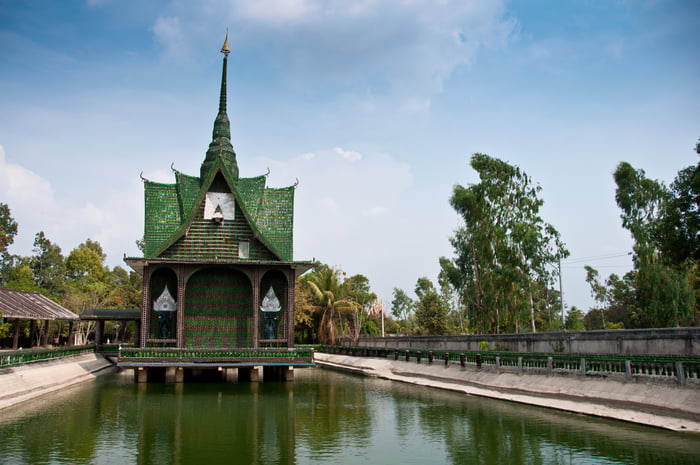 The Temple of a Million Bottles is a Buddhist temple made of