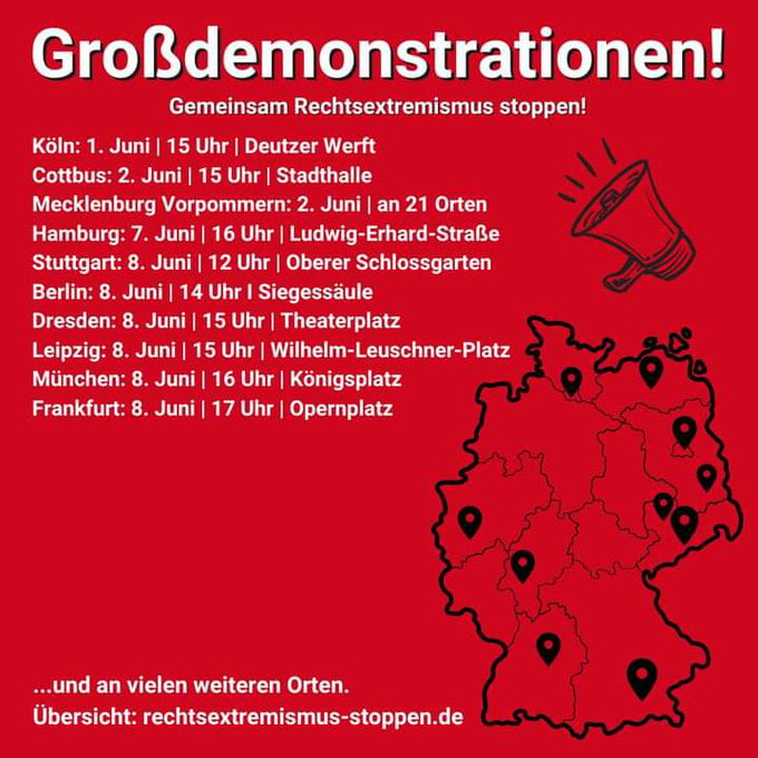 More than 100k people will protest against AfD all over Germ