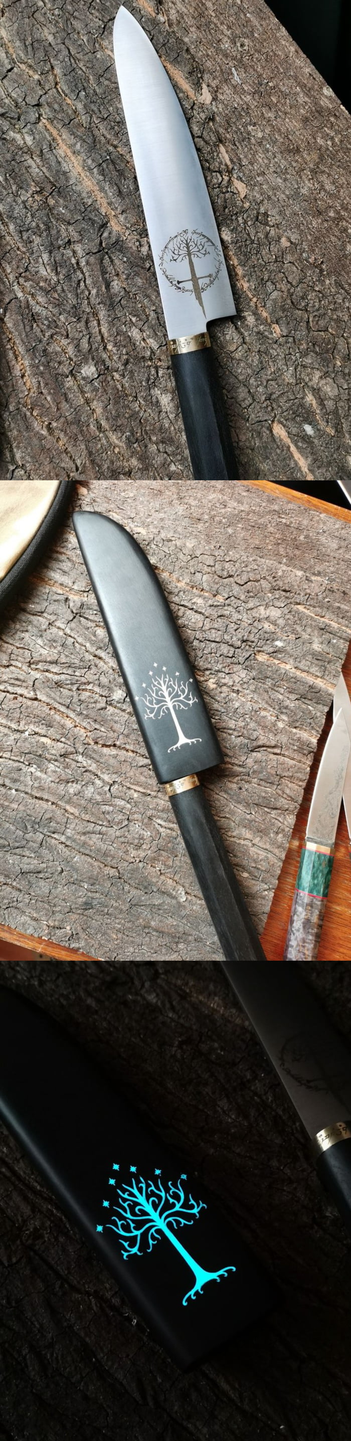 Made this knife for a LOTR fan. The wooden scabbard made wit