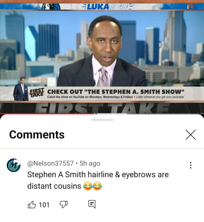 Stephen A. Smith's forehead