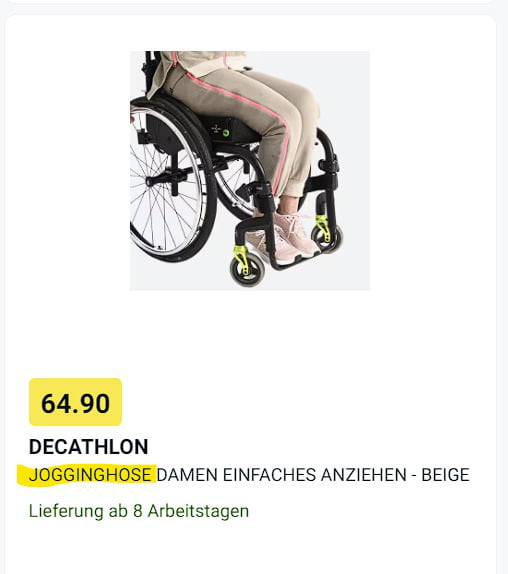 Bold choice for a jogging trousers photo from Decathlon.ch.