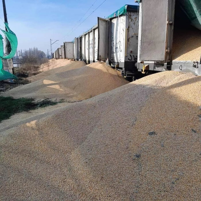 160 tons of Ukrainian agriculture was spilled on the Polish  Image