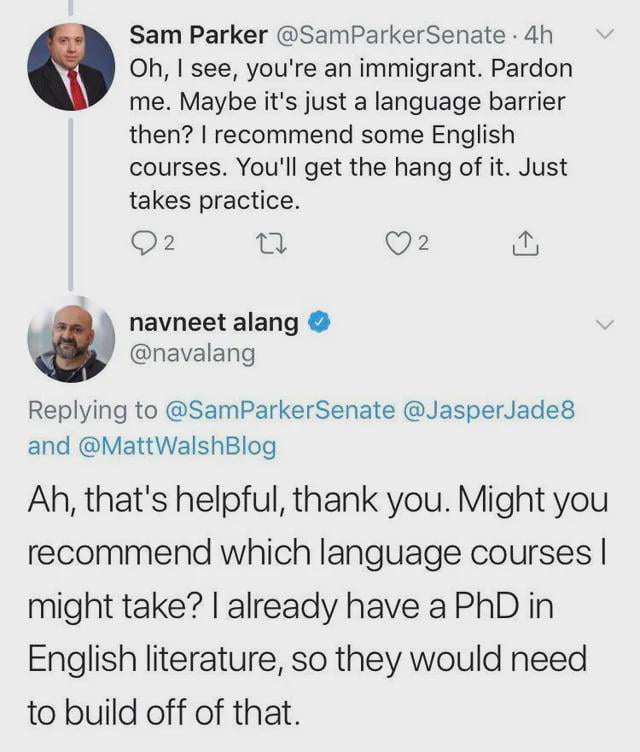 Foreign sounding name=must be immigrant= must suck at Englis