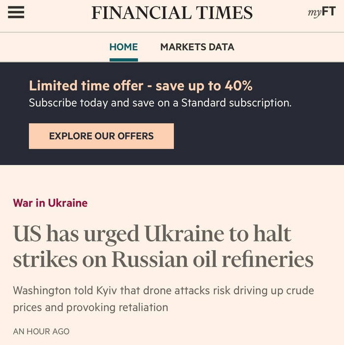 No more attack on Russian oil refineries? Image
